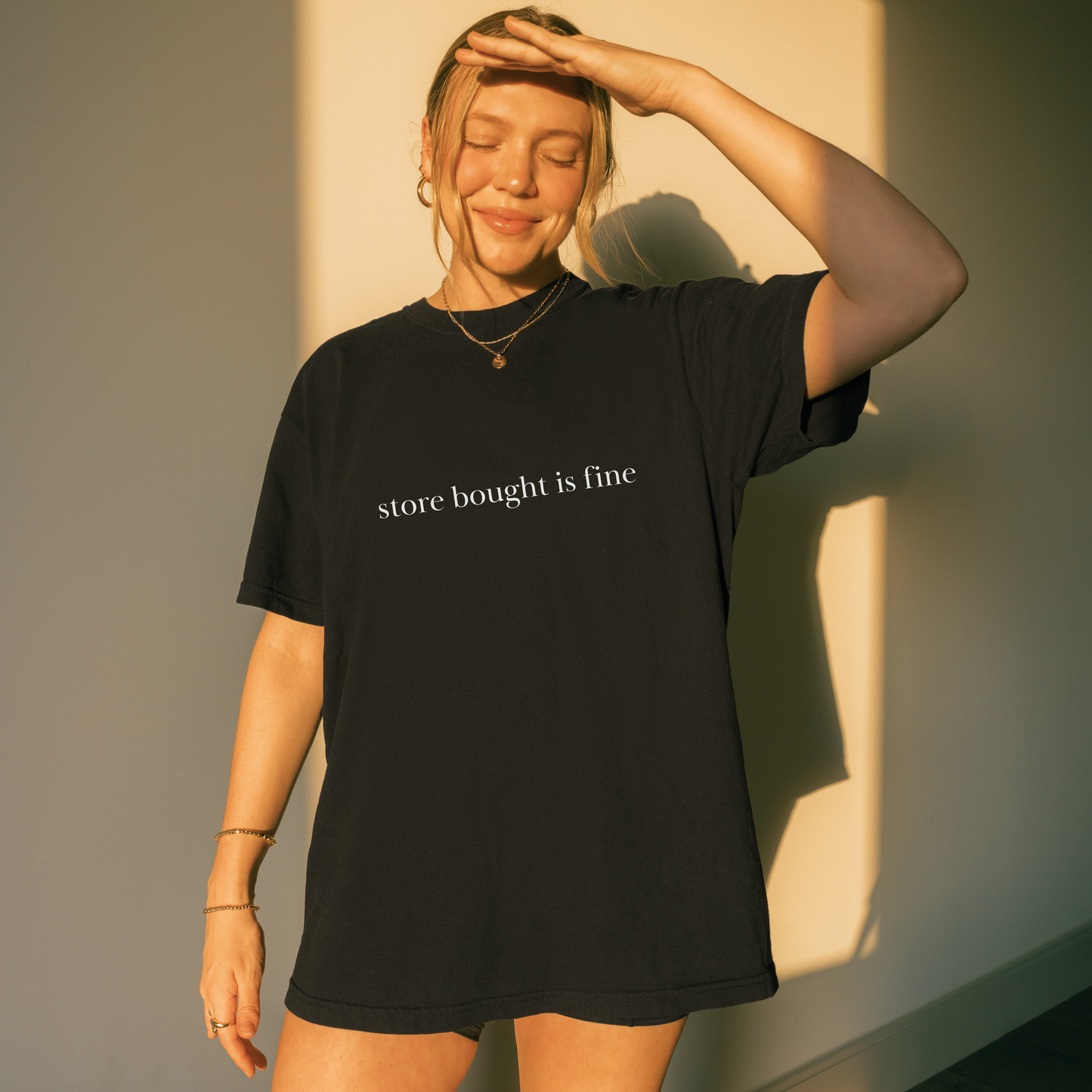 Shirtgeist Store Bought is Fine Shirt — flat lay