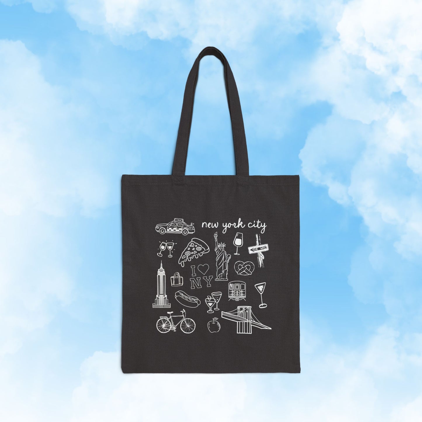 NYC Doodle Canvas Tote