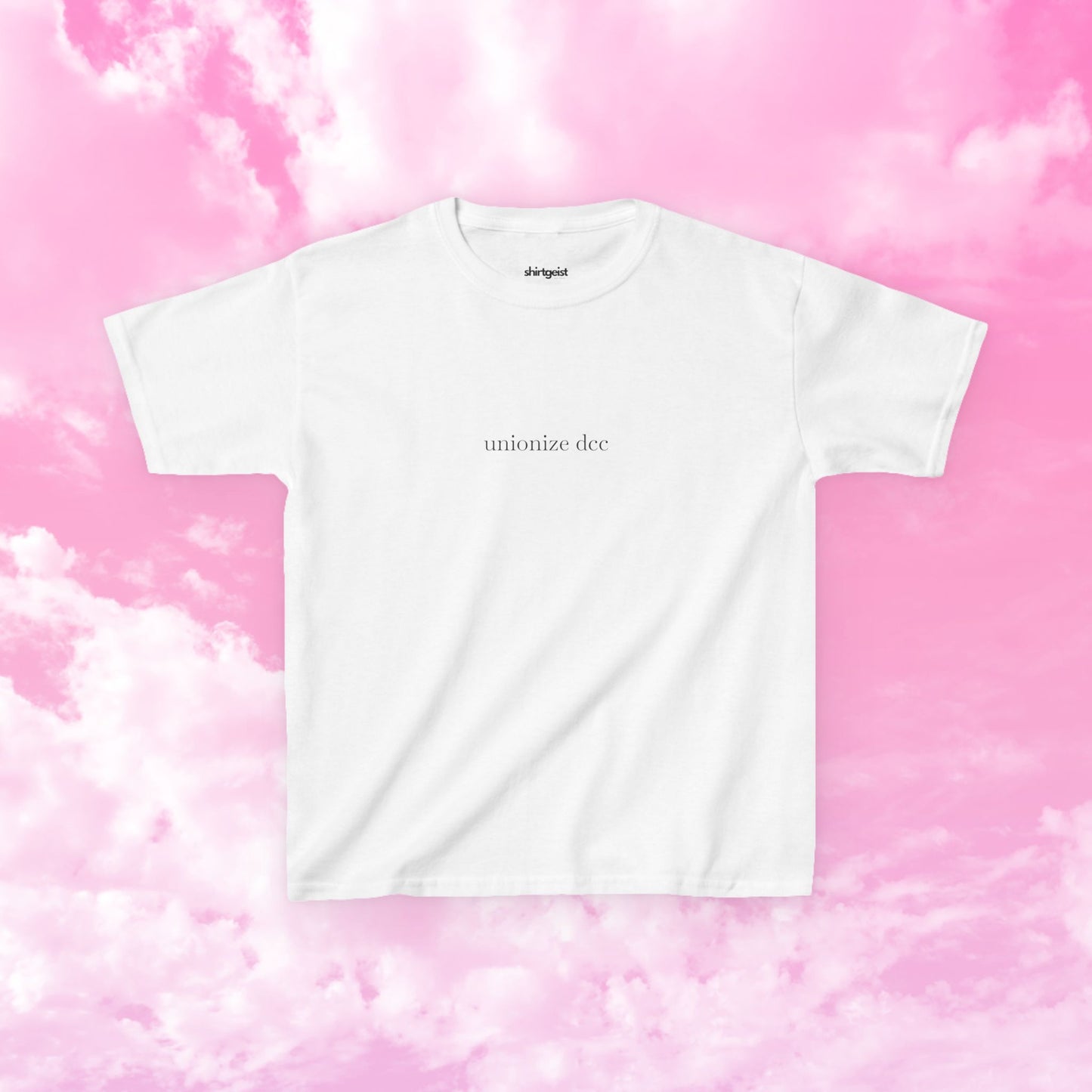 Shirtgeist Unionize DCC Baby Tee — lifestyle photo