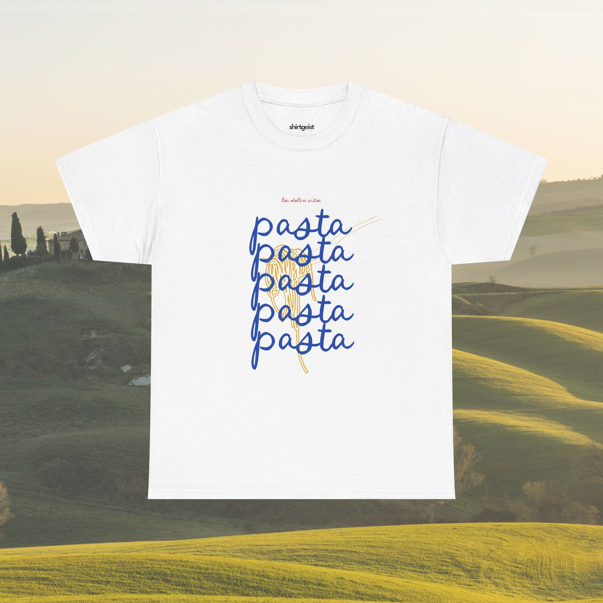 Shirtgeist Pasta Shirt — lifestyle photo