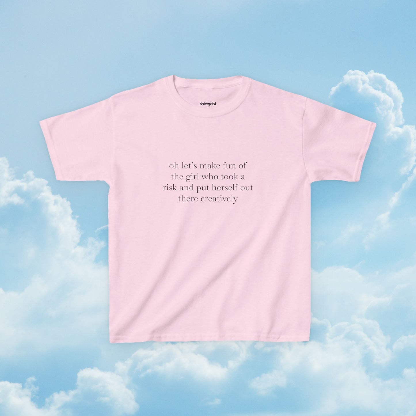 Shirtgeist Took a Risk Baby Tee — back view