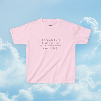 Shirtgeist Took a Risk Baby Tee — back view