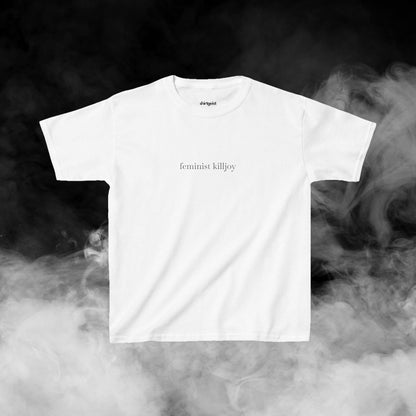 Shirtgeist Feminist Killjoy Baby Tee — lifestyle photo
