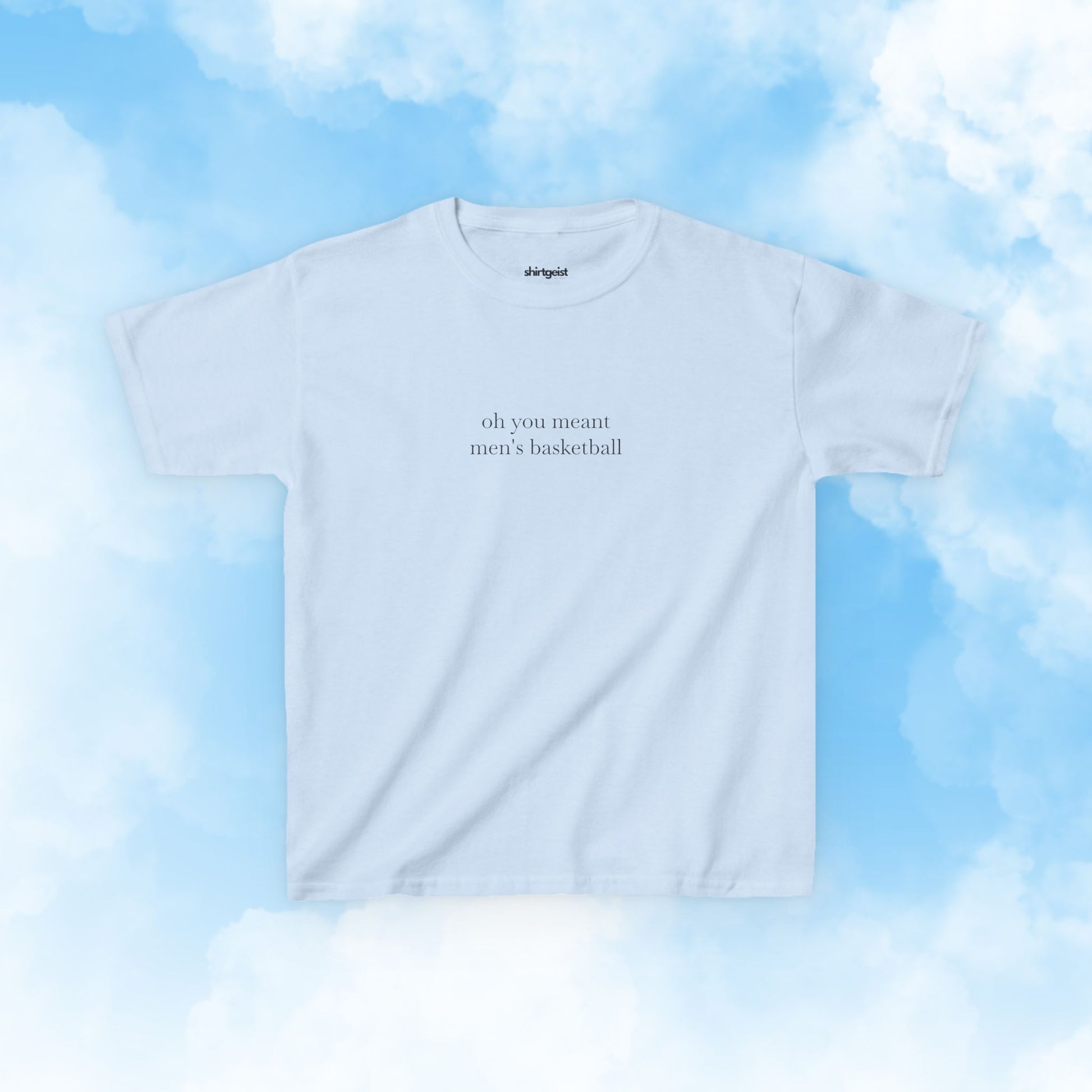Shirtgeist Oh You Meant Men's Basketball Baby Tee — back view
