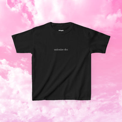 Shirtgeist Unionize DCC Baby Tee — detail shot