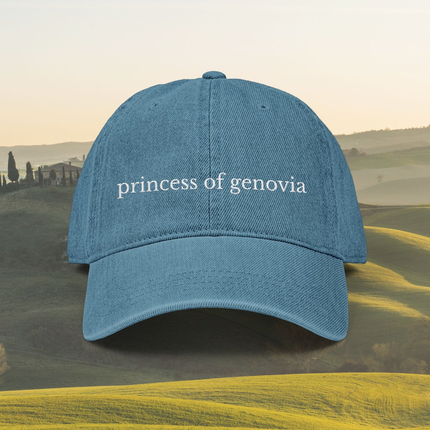 Princess of Genovia Embroidered Denim Hat