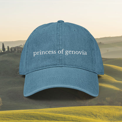 Princess of Genovia Embroidered Denim Hat