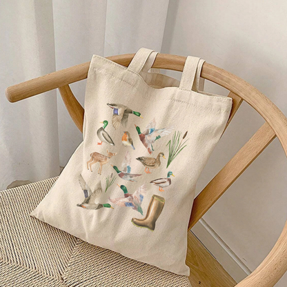 Vintage Wildlife Illustration Tote Bag