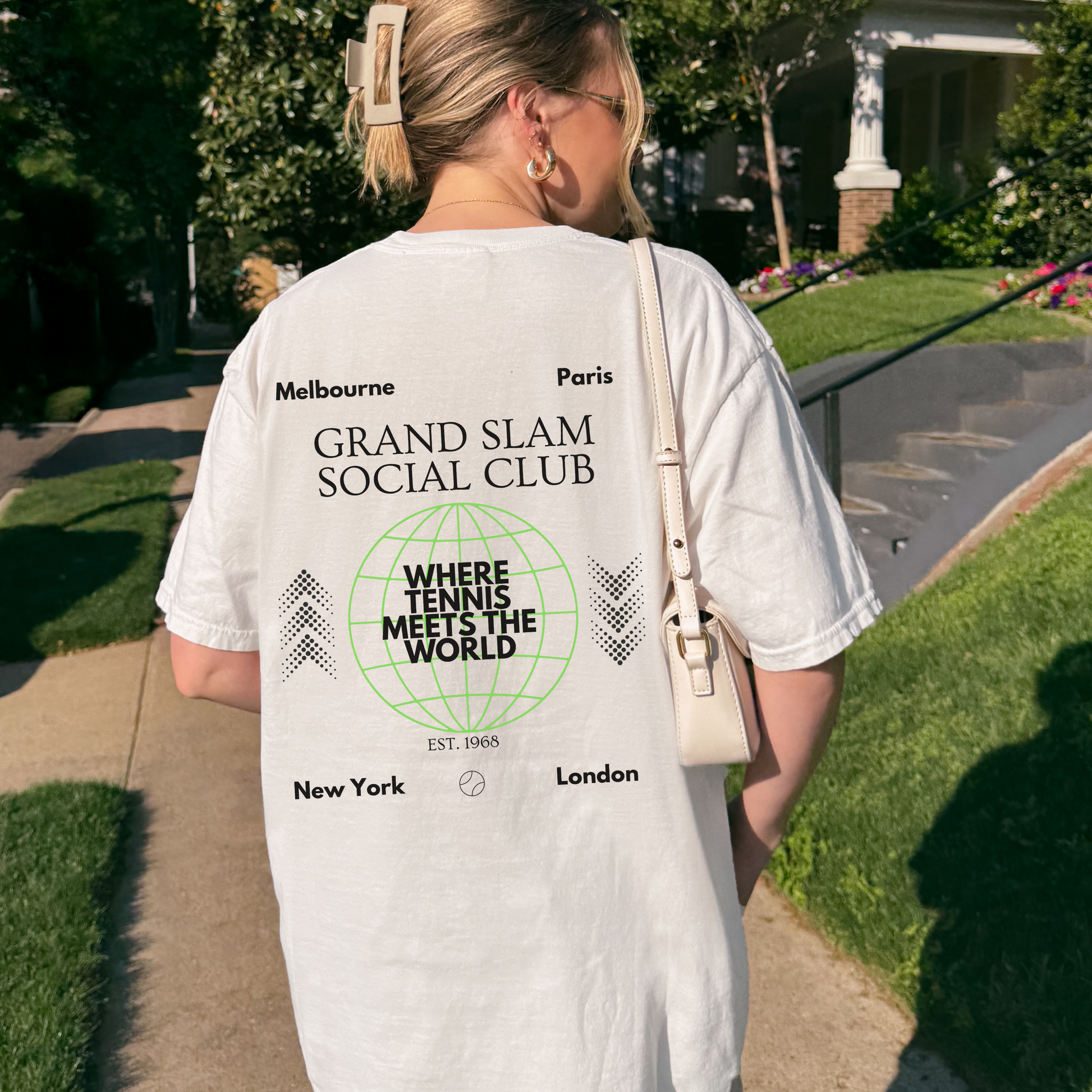 Shirtgeist Tennis Grand Slam Social Club Shirt — front view on model