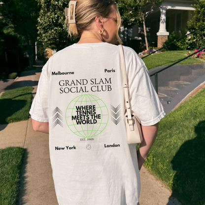 Shirtgeist Tennis Grand Slam Social Club Shirt — front view on model