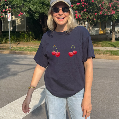 Shirtgeist Cherry Bra Shirt — lifestyle photo