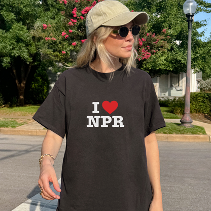Shirtgeist I ❤️ NPR Shirt — flat lay
