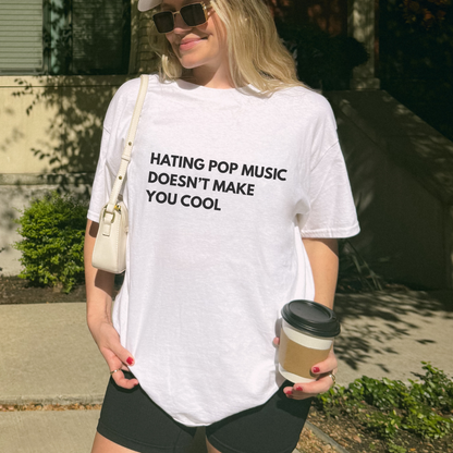Shirtgeist Music Snob Shirt — front view on model