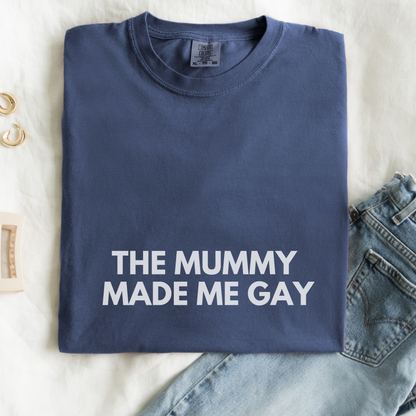 Shirtgeist The Mummy Made Me Gay Shirt — size chart