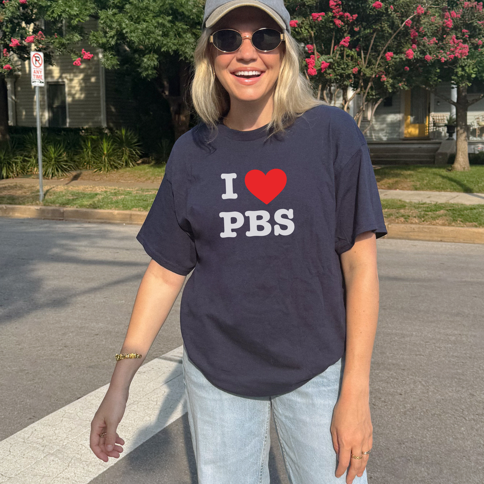 Shirtgeist I ❤️ PBS Shirt — back view