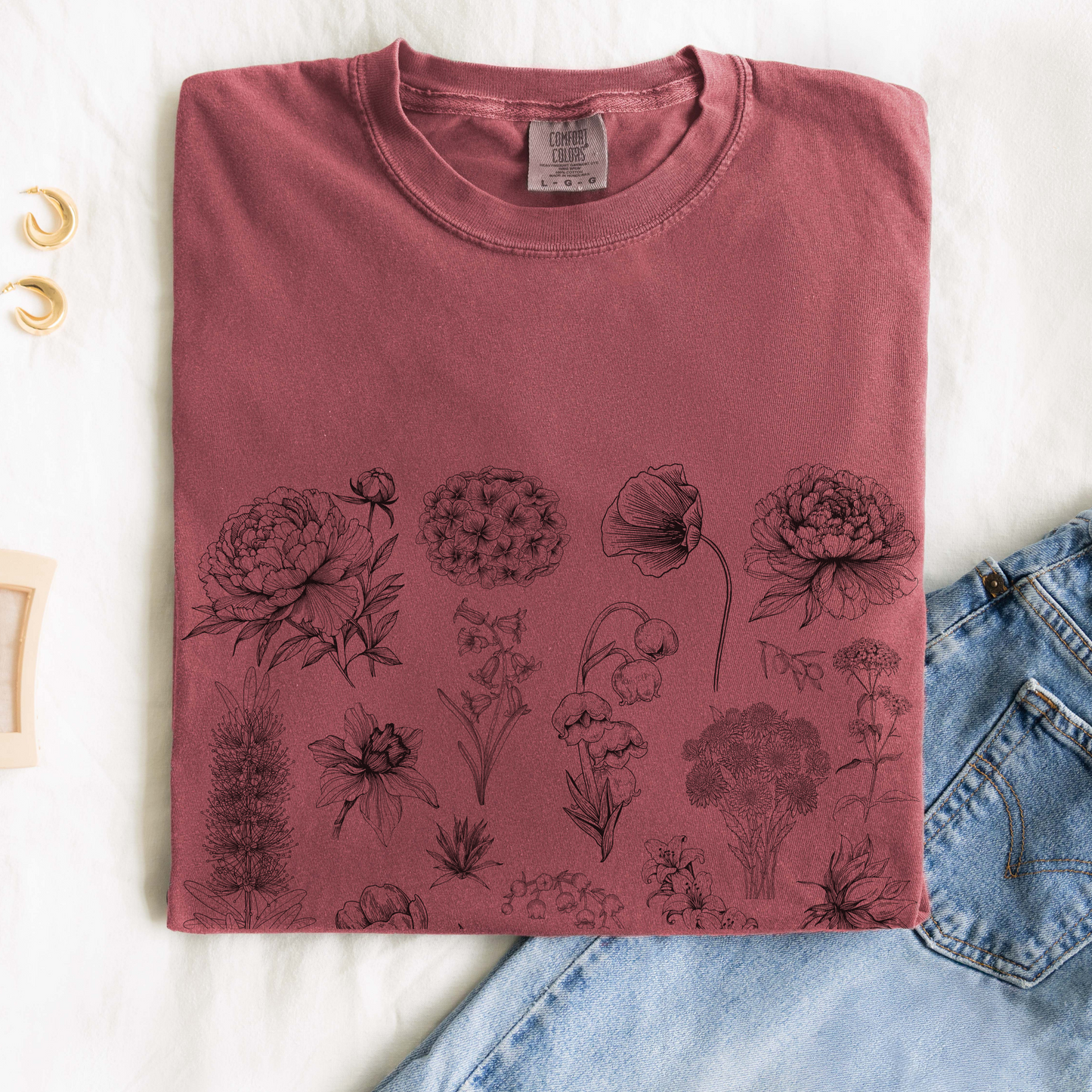 Shirtgeist Botanical Flower Tee — size chart