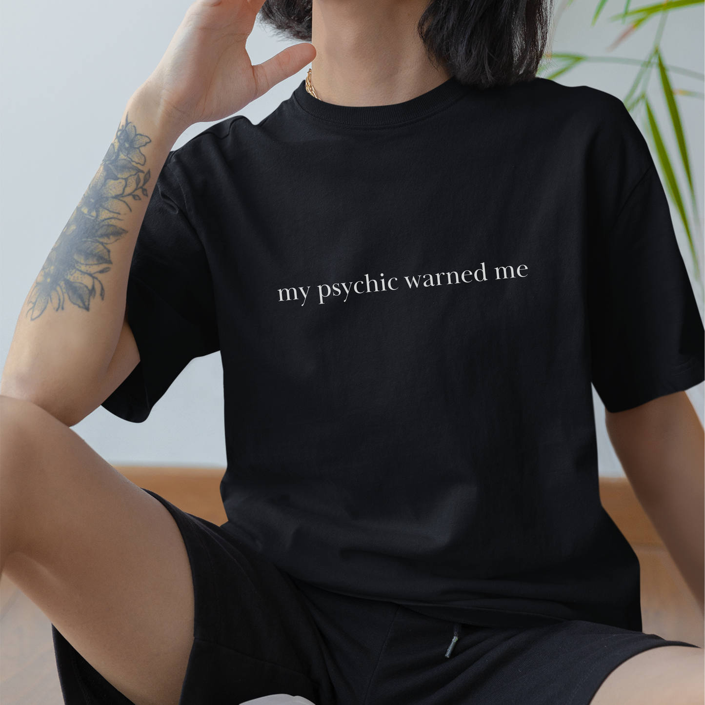 Shirtgeist My Psychic Warned Me Shirt — styled look