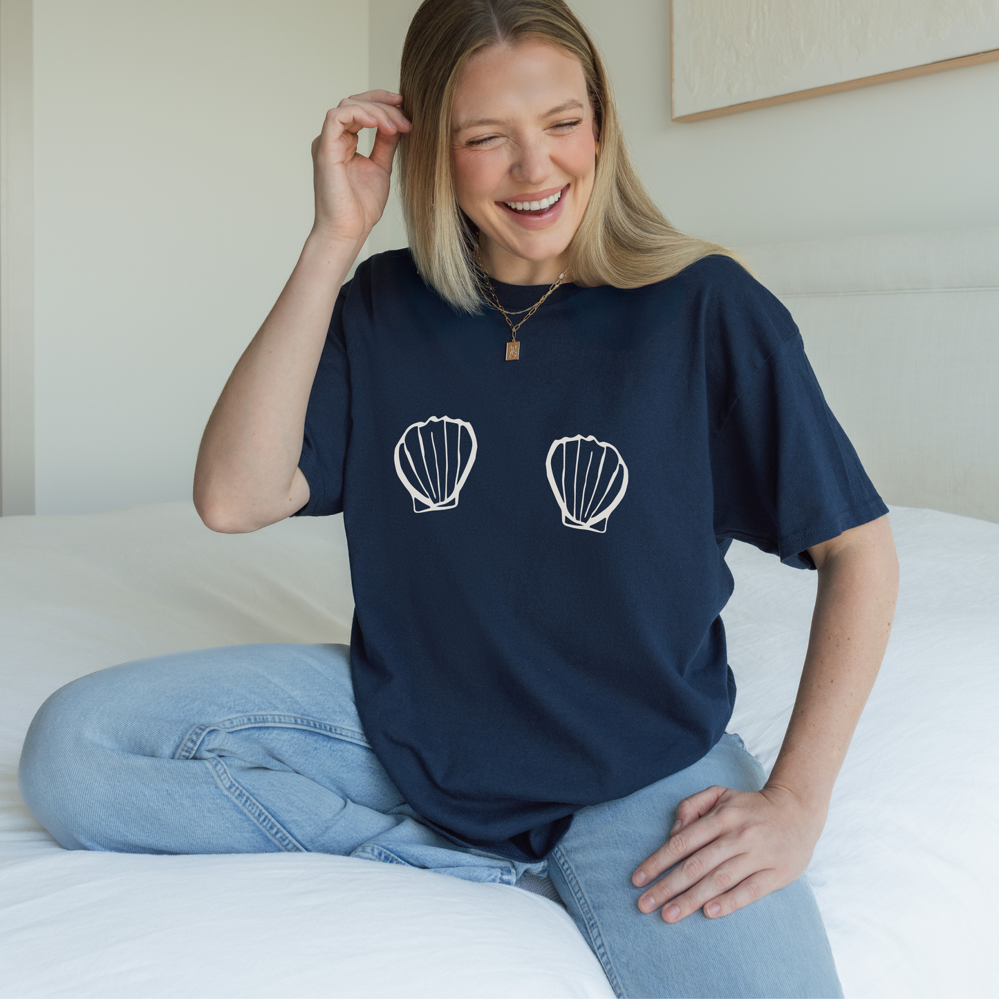 Shirtgeist Seashell Bra Shirt — lifestyle photo