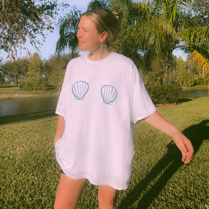 Shirtgeist Seashell Bra Shirt — flat lay