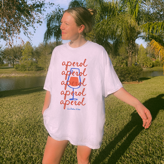 Shirtgeist Aperol Spritz Shirt — front view on model
