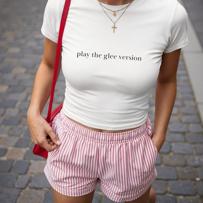 Shirtgeist Play the Glee Version Baby Tee — styled look