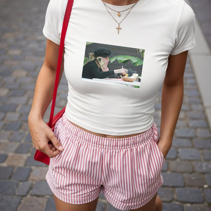 Shirtgeist Custom Photo Baby Tee — front view on model