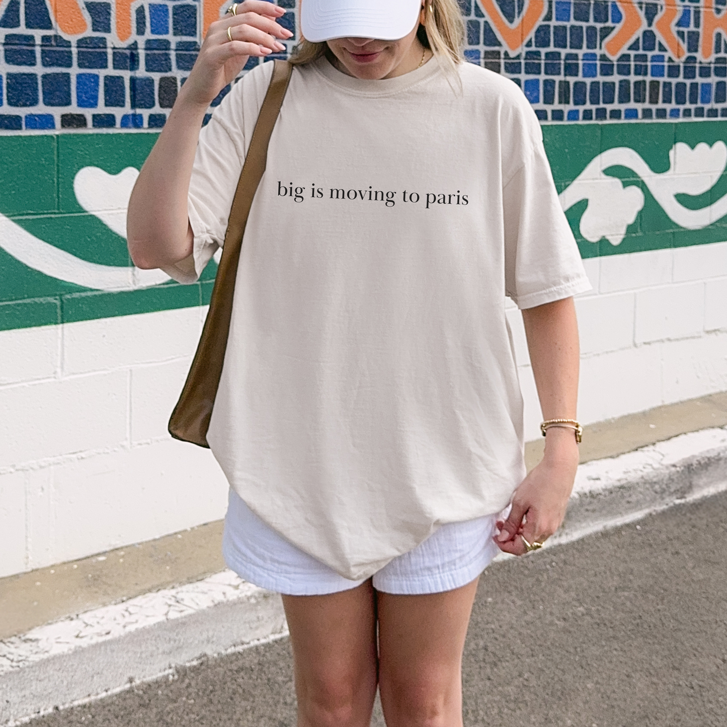 Shirtgeist Big Is Moving to Paris Shirt — front view on model