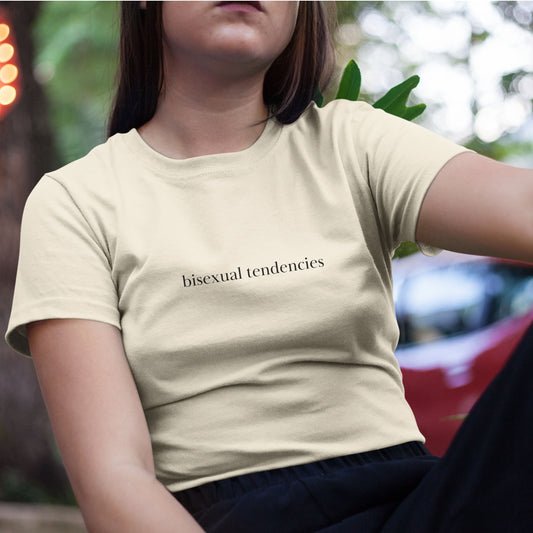 Shirtgeist Bisexual Tendencies Shirt — front view on model