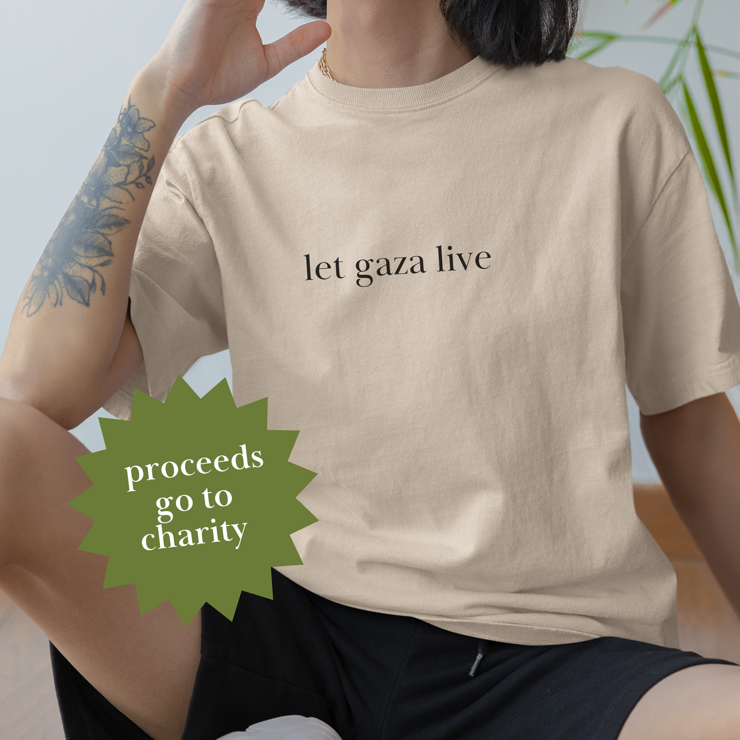 Shirtgeist Let Gaza Live Shirt — alternate color