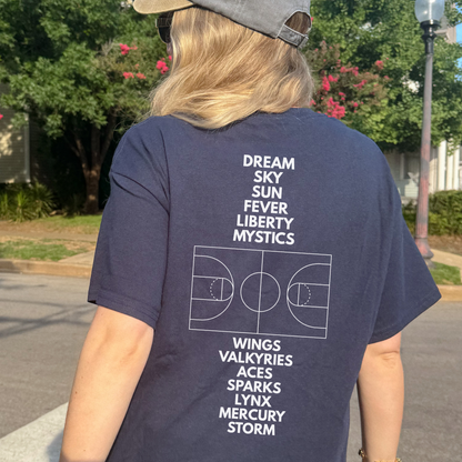 Shirtgeist Oh You Meant Men's Basketball Back Print Shirt — front view on model