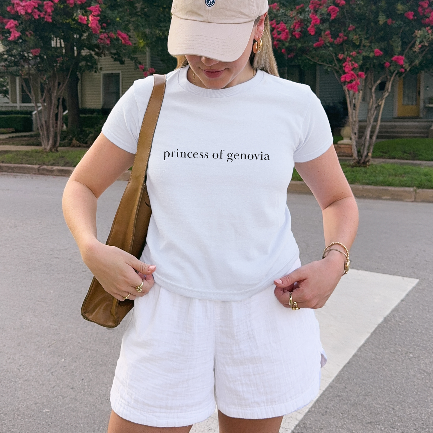 Shirtgeist Princess Diaries Baby Tee — flat lay