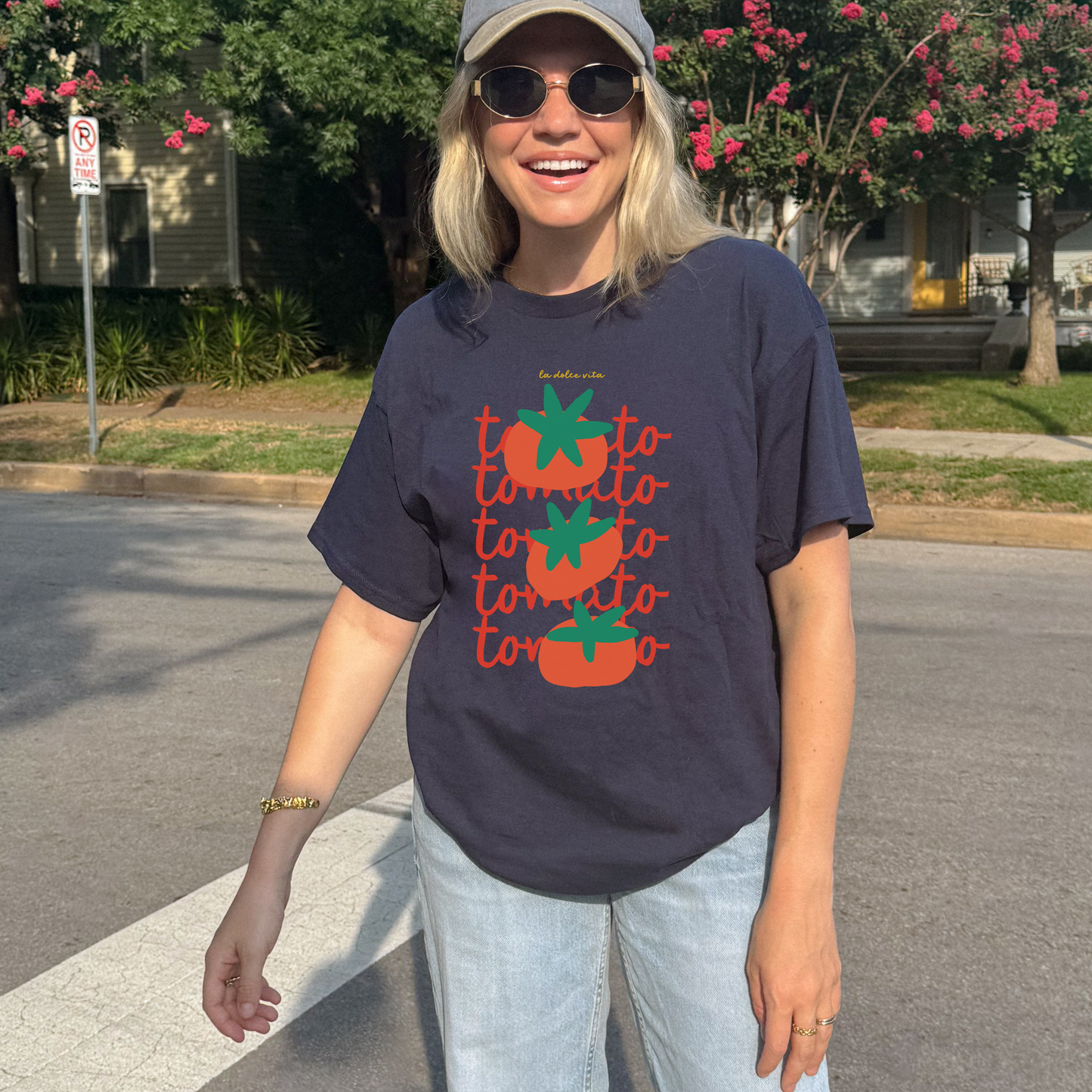 Shirtgeist Tomato Lover Shirt — front view on model