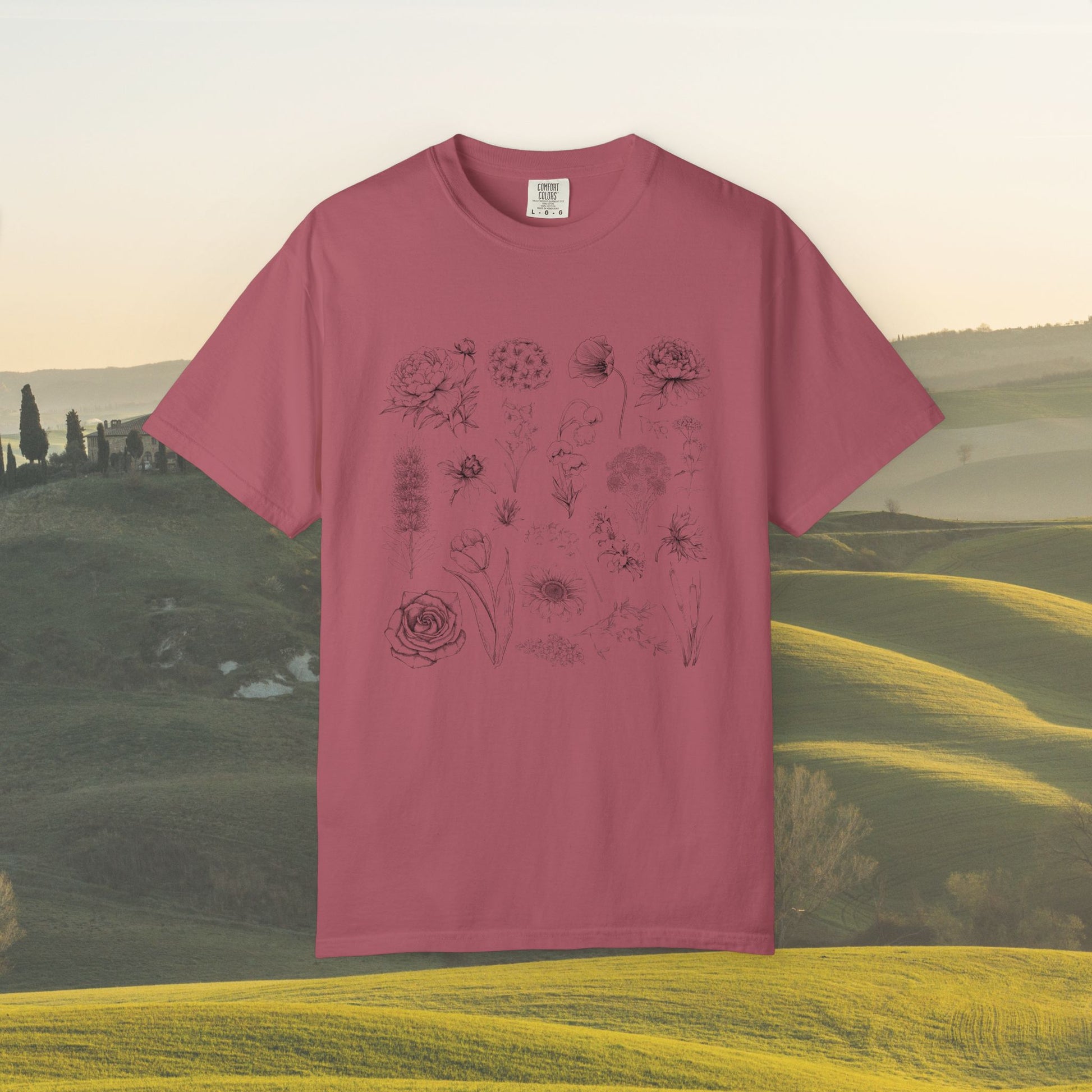 Shirtgeist Botanical Flower Tee — flat lay