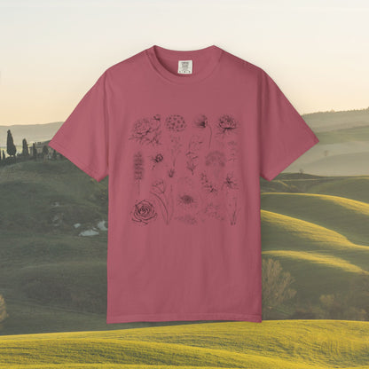 Shirtgeist Botanical Flower Tee — flat lay