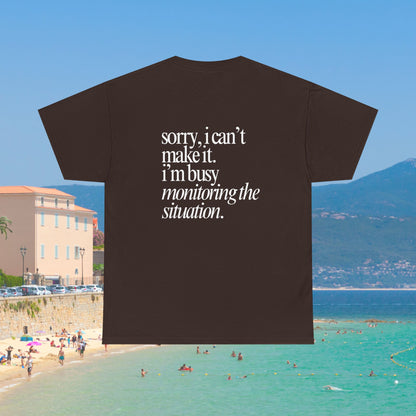 Monitoring the Situation Back Print Shirt