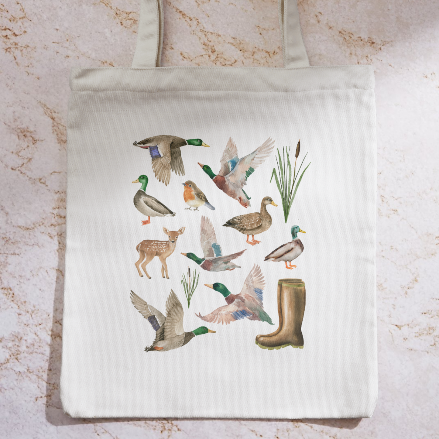 Vintage Wildlife Illustration Tote Bag