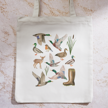 Vintage Wildlife Illustration Tote Bag