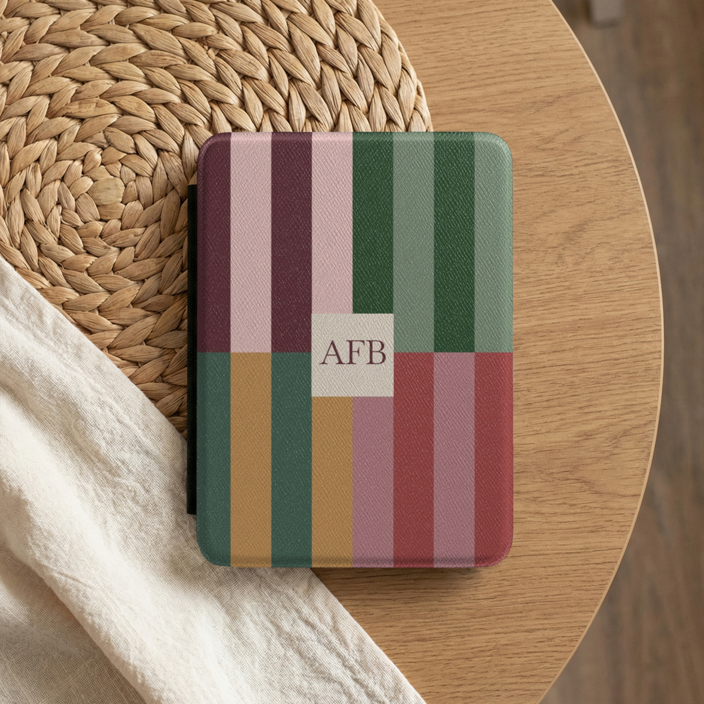 Color Block Monogram Kindle Case