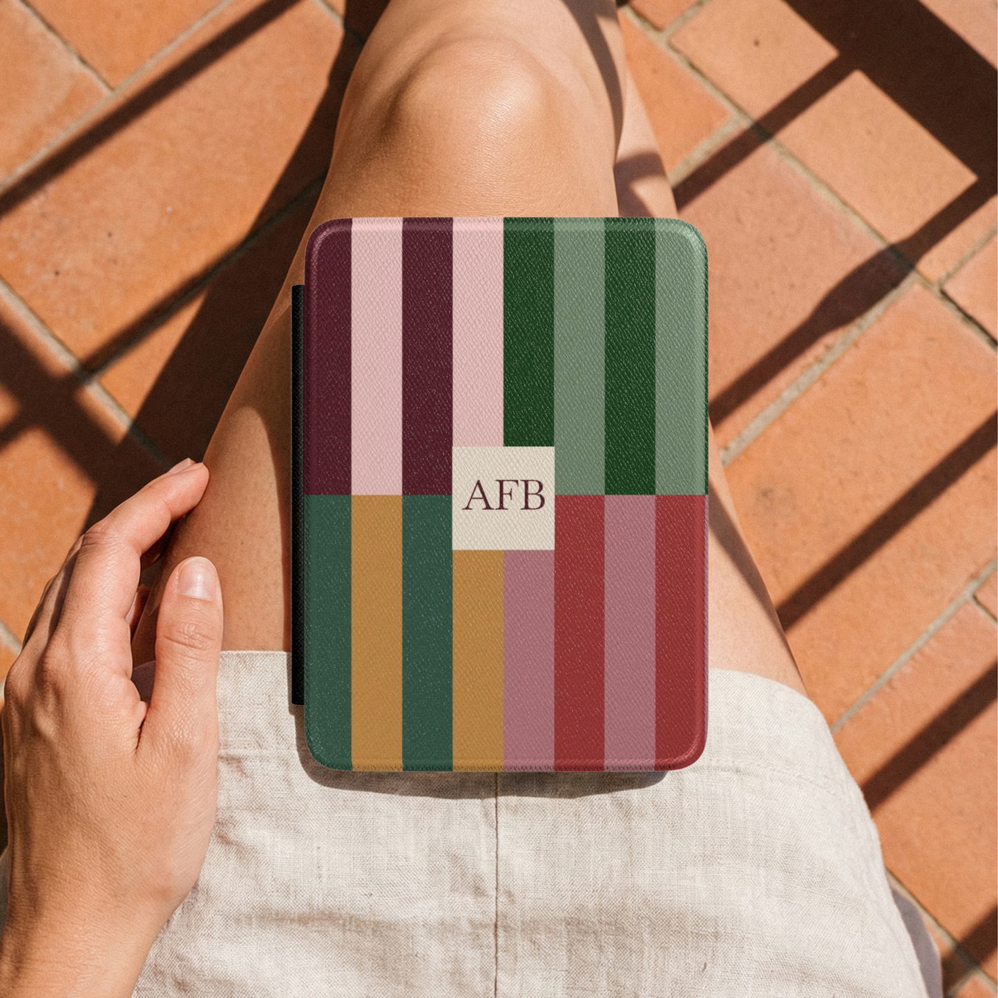 Color Block Monogram Kindle Case
