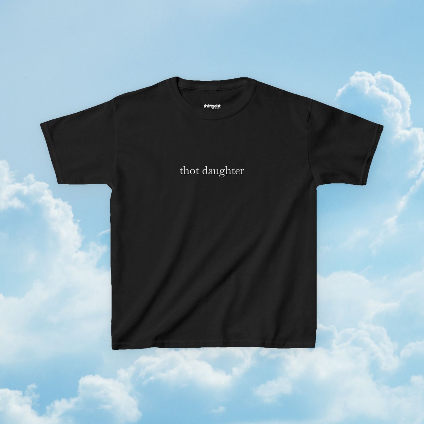 Shirtgeist Thot Daughter Baby Tee — detail shot