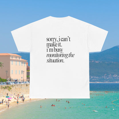 Monitoring the Situation Back Print Shirt