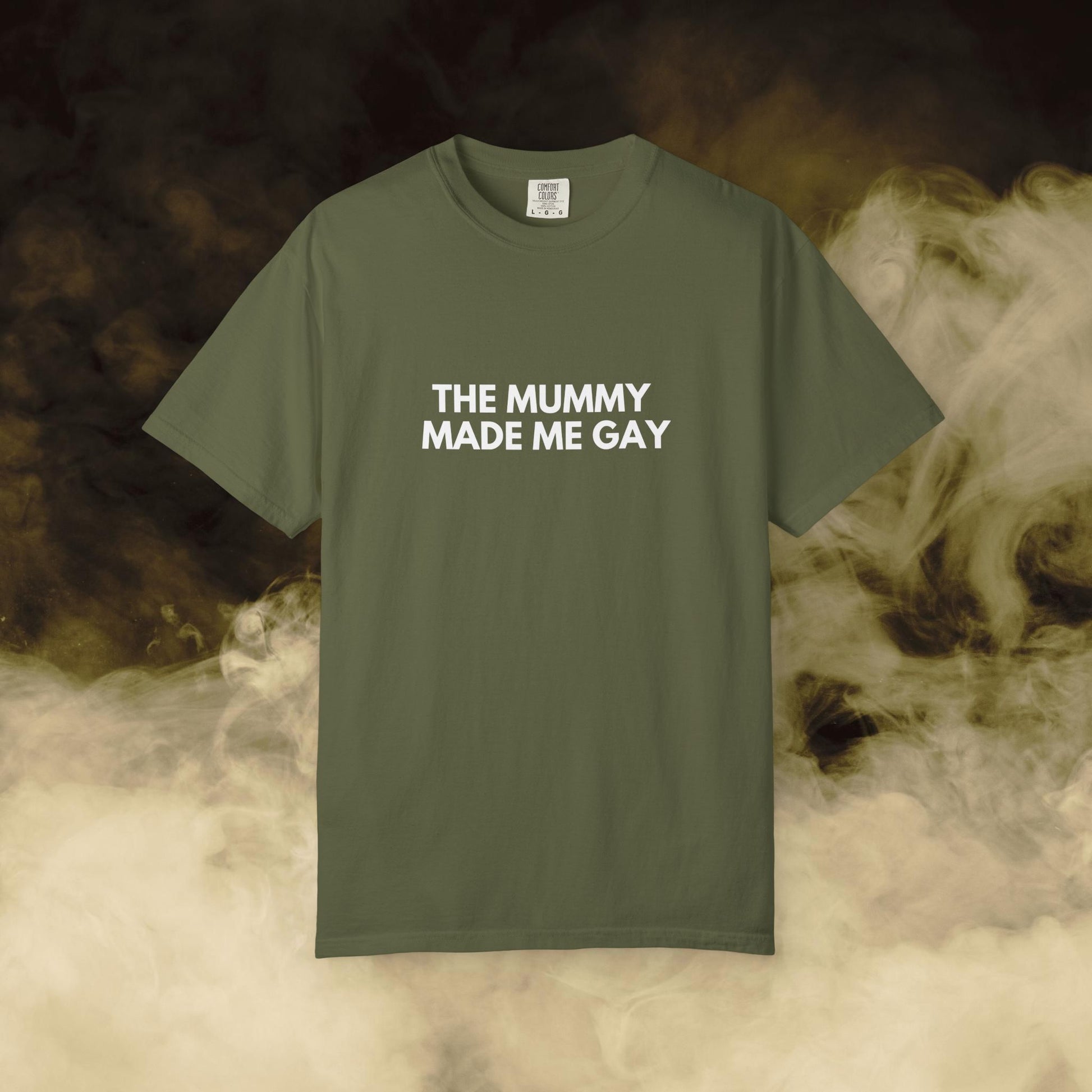 Shirtgeist The Mummy Made Me Gay Shirt — alternate color