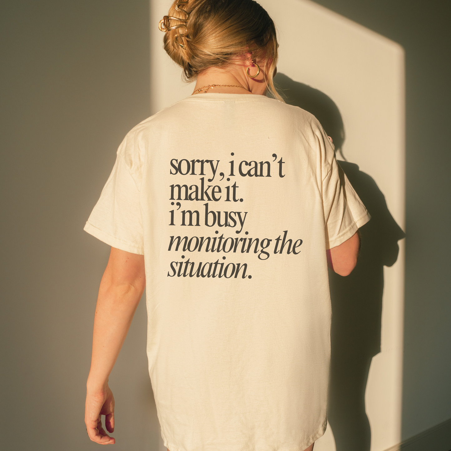 Monitoring the Situation Back Print Shirt