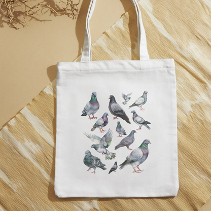 Pigeon Illustration Tote Bag