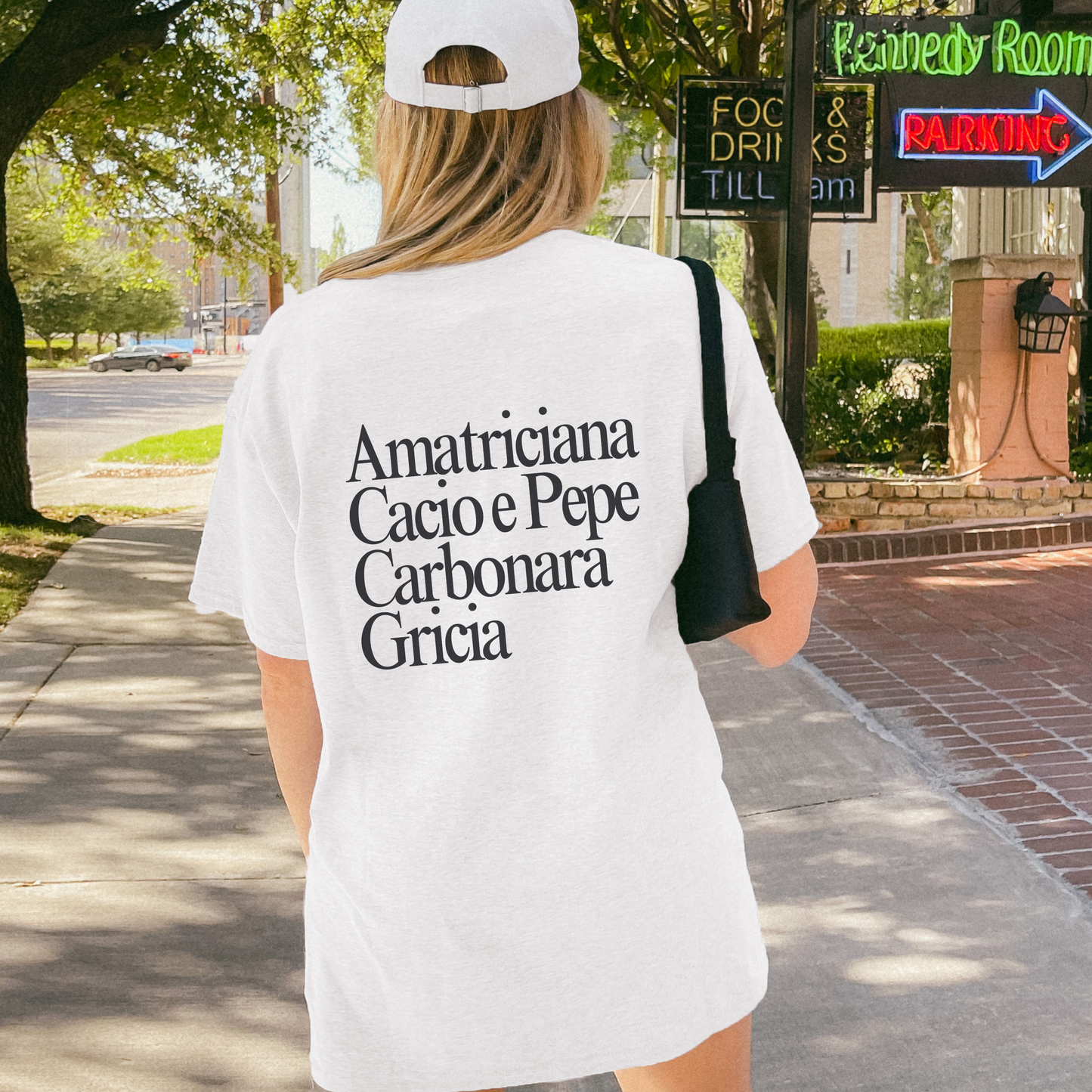Four Pastas of Rome Back Print Shirt