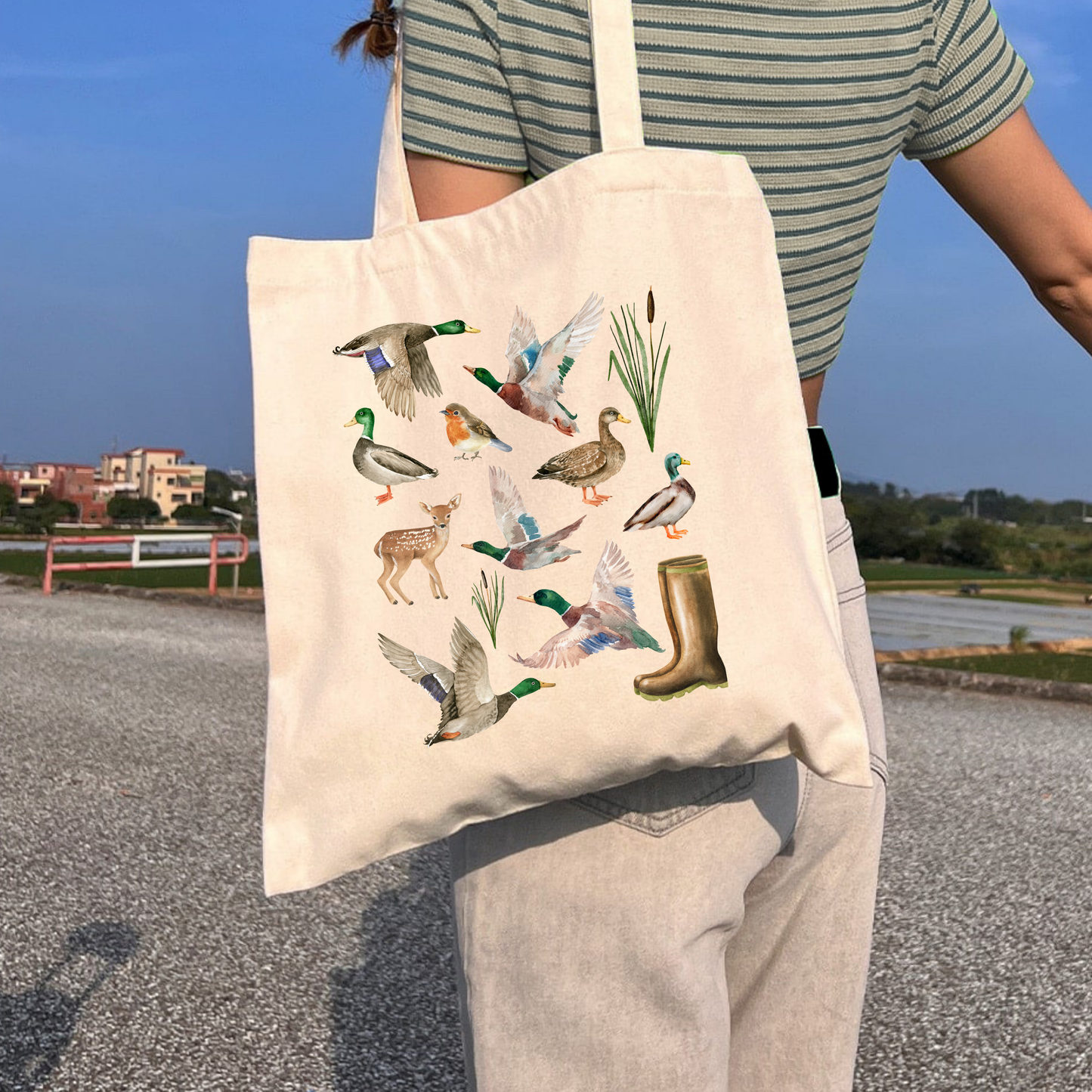Vintage Wildlife Illustration Tote Bag