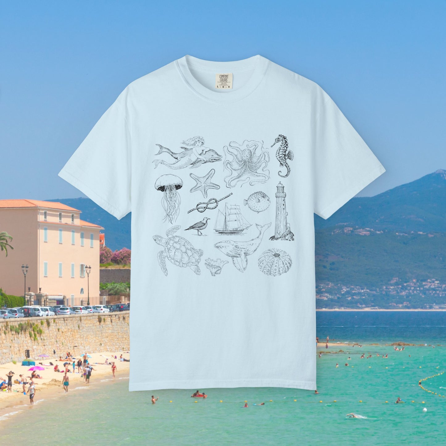Shirtgeist Nautical Creatures Tee — flat lay