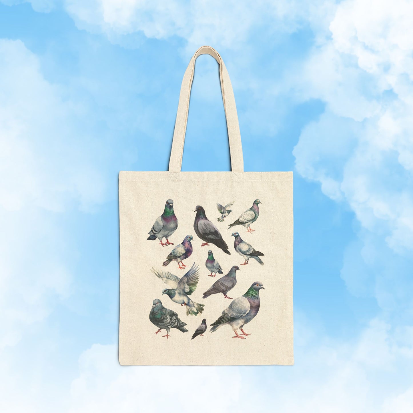 Pigeon Illustration Tote Bag
