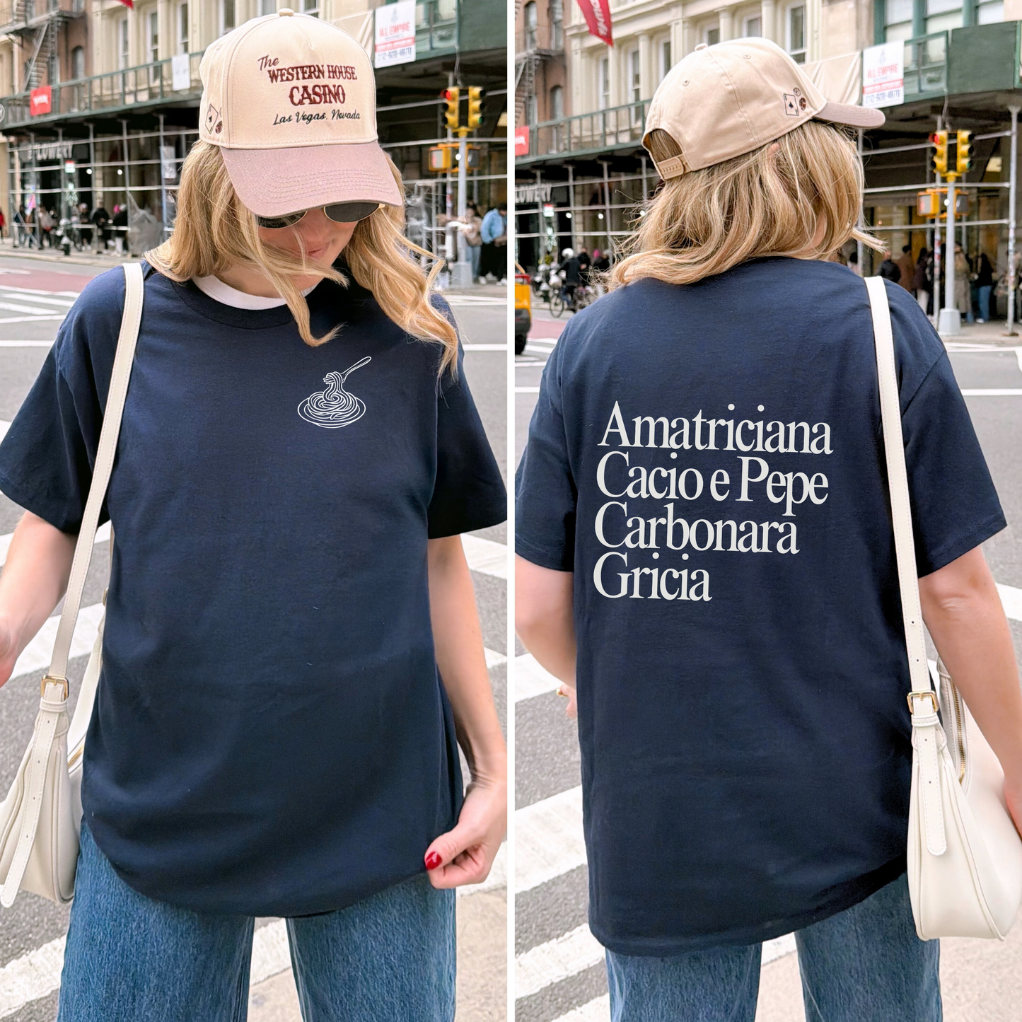 Four Pastas of Rome Back Print Shirt