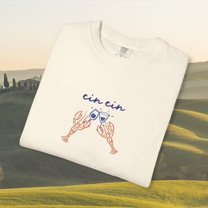 Shirtgeist Cin Cin Lobster Shirt — flat lay
